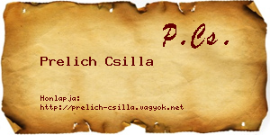 Prelich Csilla névjegykártya